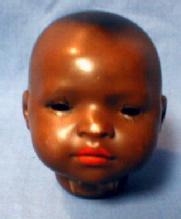 vintage HEUBACH KOPPLESDORF BLACK BABY DOLL Head - Bisque Porcelain