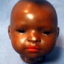 vintage HEUBACH KOPPLESDORF BLACK BABY DOLL Head - Bisque Porcelain