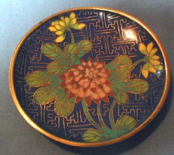 Oriental Cloisonne Dish Tray - Vintage Oriental Metalware
