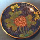 blue Oriental Cloisonne Dish Tray - Vintage Oriental Metalware