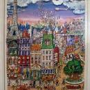 Charles Fazzino 3-D Serigraph - OH -LA-LA PARIS - FAL # 75/475 - Artist Signed color