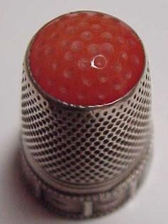 Sliver Thimble Coral Stone - Silver