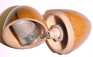 Mauchline Transfer Ware Egg Sewing Kit - Miscelaneous