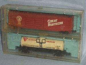 2 Atlas N Scale Toy Train Cars in Original Boxes