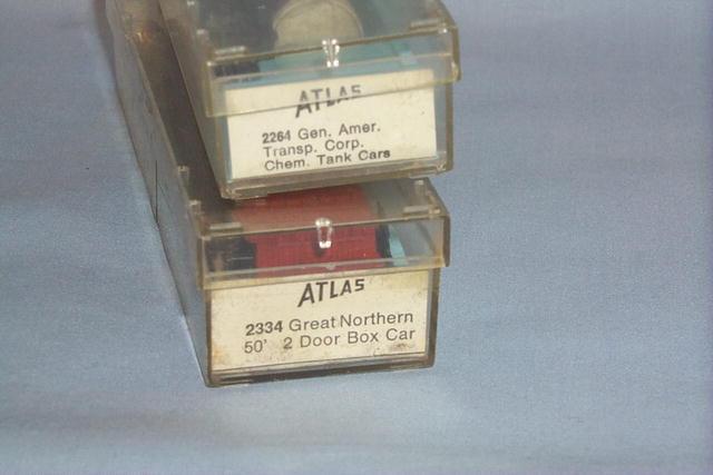2 Atlas N Scale Toy Train Cars in Original Boxes