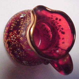 MOSER Enameled Cranberry Mini Creamer - Glass