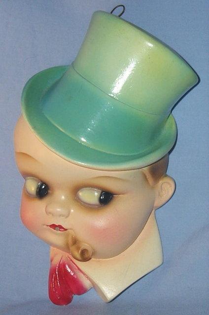 Boy in Top Hat Chalkware STRINGHOLDER - Misc.