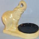 NUART Art Deco ELEPHANT Figurine with Amethyst Glass Ashtray - Tobacciana