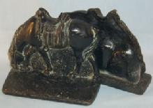 Black Painted RIDERLESS HORSE Cast Iron Bookends - Metalware