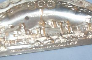 3 Piece Set of Crumb Pans with Broom Depicting 1933 CENTURY OF PROGRESS CHICAGO FAIR - Metalware