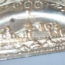 3 Piece Set of Crumb Pans with Broom Depicting 1933 CENTURY OF PROGRESS CHICAGO FAIR - Metalware