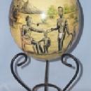 Black Americana Hand Painted OSTRICH EGG on Stand - Ethnographic