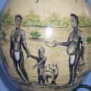 Black Americana Hand Painted OSTRICH EGG on Stand - Ethnographic