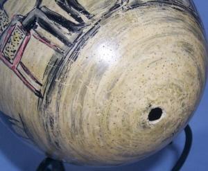 Black Americana Hand Painted OSTRICH EGG on Stand - Ethnographic