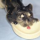 SCOTTIE DOG Porcelain Pin Dish and Bakelite Handled Shoe Horn Holder