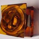 Cut Amber Inkwell - Glass