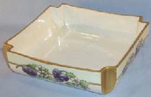 Delicate LIMOGES Square Porcelain Pin Dish