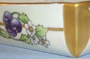 Delicate LIMOGES Square Porcelain Pin Dish