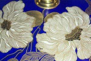 ROSENTHAL Gold Trimmed Blue Covered Porcelain Footed Bowl