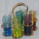 Seven MultiColor Shot Glasses in Carrier