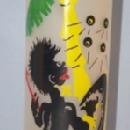 Set of Five Painted BLACK AMERICANA Frosted Ice Tea Glasses - ethnographic