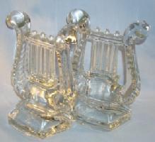 FOSTORIA Clear Glass LYRE Bookends