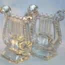 FOSTORIA Clear Glass LYRE Bookends