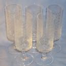 Five ROSENTHAL Etched Crystal Stemm Glasses - Glass