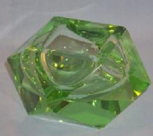 Beautiful Square Green ART GLASS Ashtray