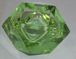 Beautiful Square Green ART GLASS Ashtray