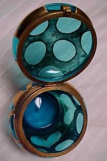 Art Deco Blue Powder Box - Glass