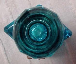 Cut Blue Diamond Inkwell Ink Well - Glass