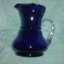 Cobalt Art Glass Pitcher - Large 64oz with Turned Lip