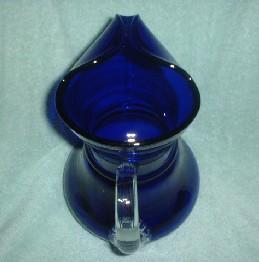 Cobalt Art Glass Pitcher - Large 64oz with Turned Lip