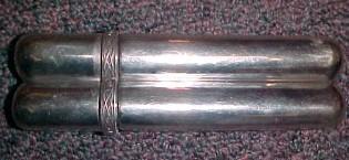 Flask &Cigar Holder - Silver