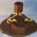 Unique ALLIGATOR Wooden Matchholder and Ashtray - Misc.