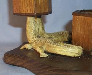 Unique ALLIGATOR Wooden Matchholder and Ashtray - Misc.