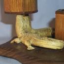 Unique ALLIGATOR Wooden Matchholder and Ashtray - Misc.