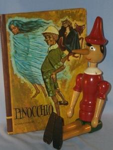 PINOCCHIO Jointed Wood Figurine and Book - Toys