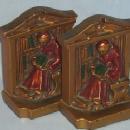 RONSON LIBRARY MONK Polychrome Bookends - Metalware