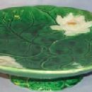 Green Holdcroft MAJOLICA Pottery Pond Lily Bowl