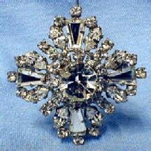 Jewelry Designer Rhinestone Brooch pin - Vintage Costume Brooch