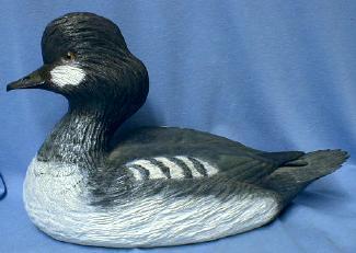 Hand Carved Wood DUCK Decoy ~ Artist Signed, GOLDEN EYE Duck Decoy HUNTING