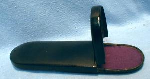 Victorian Enameled Papier Mache Eyeglass case with Spectales - misc