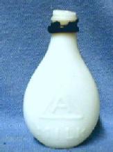 old vintage Small Milk Glass Baby Doll Bottle - Nurser Toy