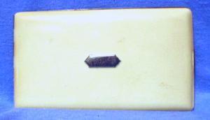 Elgin Cigarette Case - Cream Color Enamel DECO Case -Antique Vintage metalware