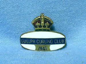 old 1941 GUELPH Curling Club - Canada Enameled Sporting Metalware
