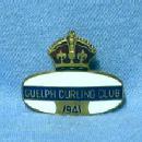 old 1941 GUELPH Curling Club - Canada Enameled Sporting Metalware