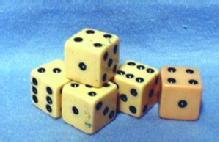 old Vintage original Celluoid Plastic Dice - Group of 5 w/Case - misc