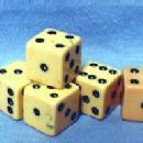 old Vintage original Celluoid Plastic Dice - Group of 5 w/Case - misc
